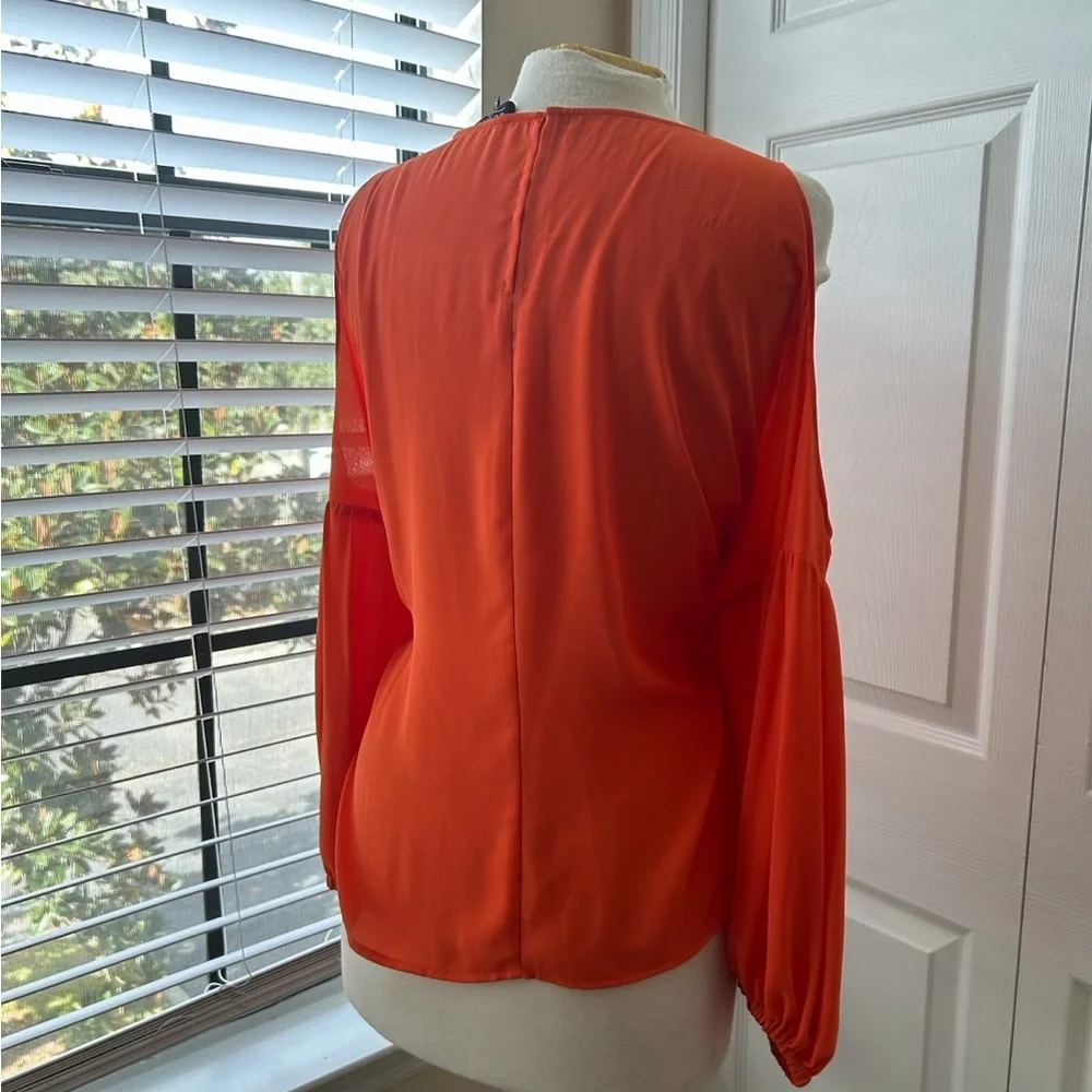 Eloquii Orange Cold Shoulder Blouse – Size 24 - Picture 3 of 6